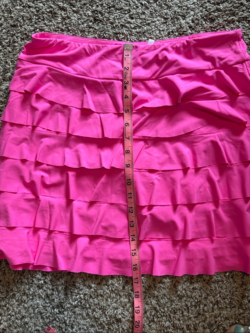 Lulu-B Sz M Hot Pink Layered Ruffle Skort B928 - Picture 4 of 5